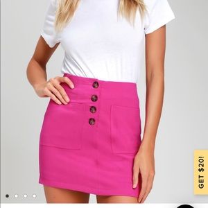 Lulus Play Date Fuschia mini skirt